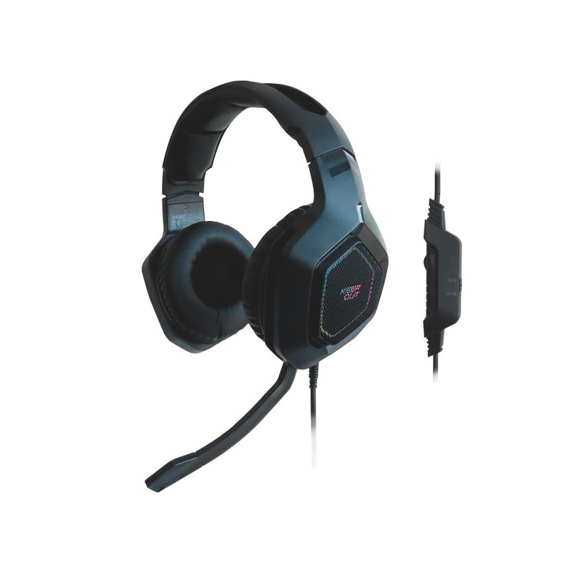 Headset gaming keepout hx901 7.1 con altavoces de 50mm usb 2.0 iluminacion rgb microfono plegable co