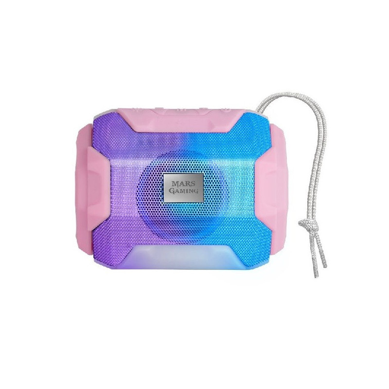 Altavoz bluetooth portable mas gaming msbax pink 10w radio fm, puerto usb y microsd iluminacion rgb