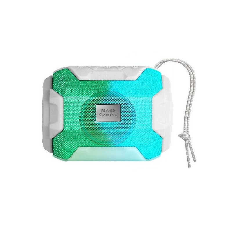 Altavoz bluetooth portable mas gaming msbax white 10w radio fm, puerto usb y microsd iluminacion rgb