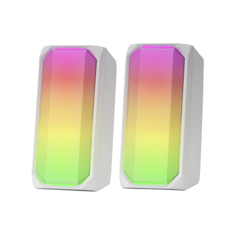 Altavoces 2.0 bluetooth mars gaming msrgb white full rgb frontal 15w control box jack 3.5mm