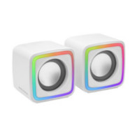 Altavoces 2.0 mars gaming mscube white 8w rms sonido dsp espacial iluminacion rgb