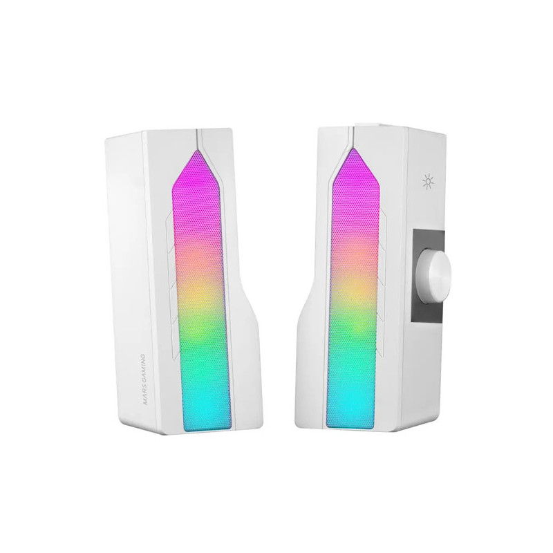 Altavoces 2.0 bluetooth mars gaming msduo white 2 en 1 convertible en sobremesa 2.0 o soundbar bt 5.