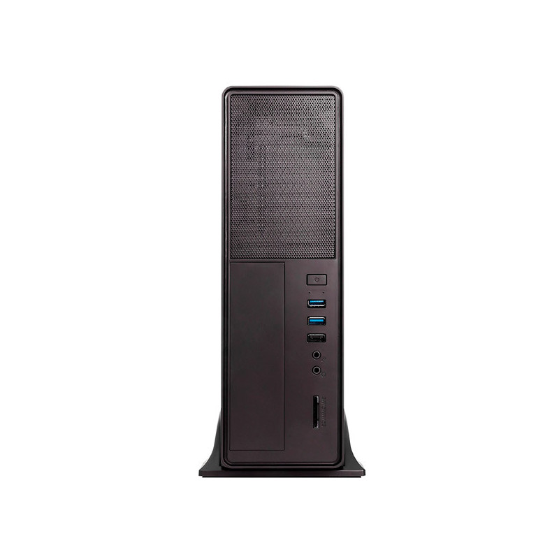 Caja microatx slim unyka matx uk2010 permite posicion horizontal o vertical color negro con fuente s