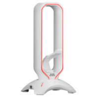 Soporte mars gaming mhhpro white para auriculares con hub usb 3.0 2p y bungee pra mouse con iluminac