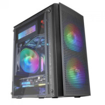 Caja microatx gaming mars gaming mc300 black frontal mesh 3xventiladores 120mm rgb lateral de crista