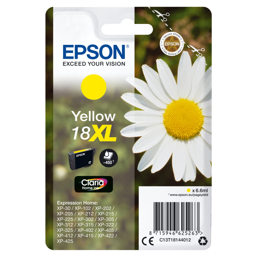 Tinta original epson t1814 xl amarillo c13t18144012 6.6ml