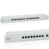 Patch panel 16 puertos categoria 6 apantallado color gris claro