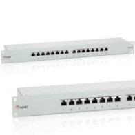 Patch panel 16 puertos categoria 6 apantallado color gris claro