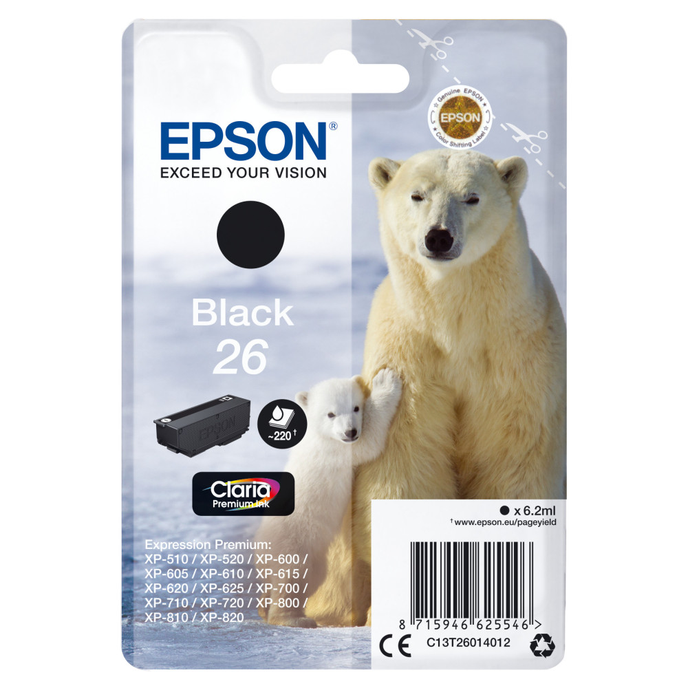 Tinta original epson t2601 negro c13t26014012 6.2ml