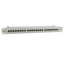 Patch panel 24 puertos categoria 6a apantallado color gris claro