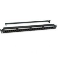 Patch panel 24 puertos utp categoria 6 1u color negro