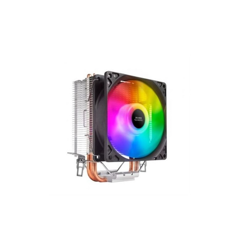 Ventilador con disipador para cpu mars gaming mcpu argb aluminio con base de cobre 2 heatpipes hct t