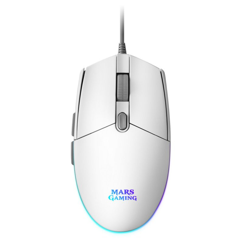 Mouse mars gaming rgb mmg white 3200dpi 6 botones iluminacion flow switches huano