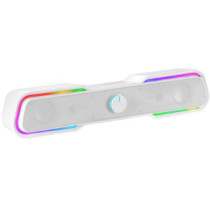 Barra de sonido bluetooth mars gaming msbx white 10w rms iluminacion rgb dinamico procesador dsp