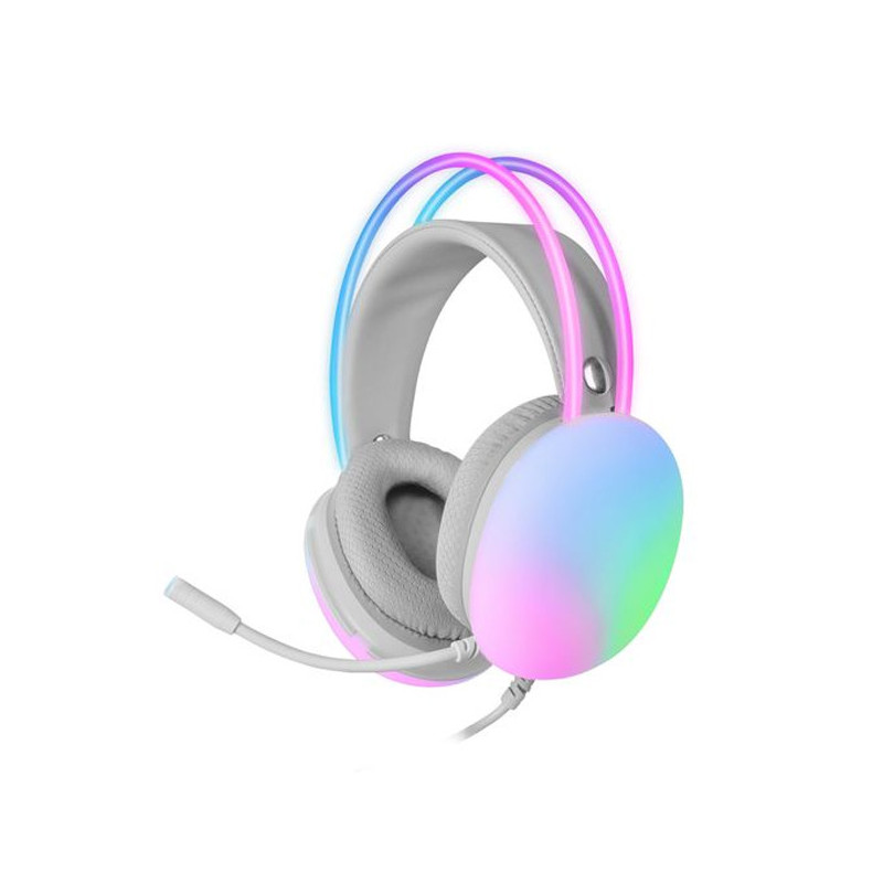 Headset mars gaming mh-glow pink jack 3.5mm y alimentacion por usb iluminacion 360? chroma en diadem
