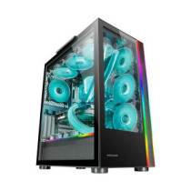 Caja e-atx mars gaming mc-ultra black doble linea argb frontal y lateral de cristal tem
