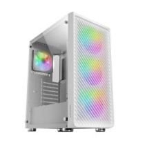 Caja atx mars gaming mc-f white frontal metal mesh 3 ventiladores argb 120mm +1 tra
