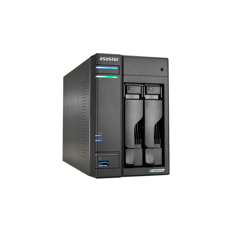 Servidor nas asustor lockerstor as6702t 2 bahias 3.5\ 4 x m.2 nvme celeron n5105 quad jasper lake 2."