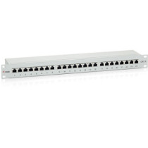 Patch panel 24 puertos premium categoria 6 apantallado color gris claro
