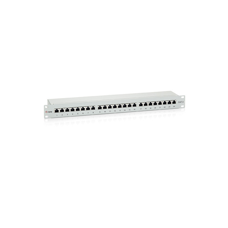 Patch panel 24 puertos premium categoria 6 apantallado color gris claro