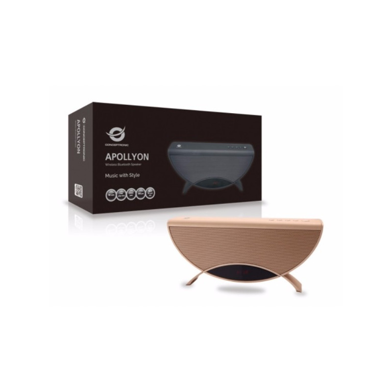 Altavoz bluetooth portable conceptronic apollyon color oro reproduce mp3 desde usb/microsd radio fm
