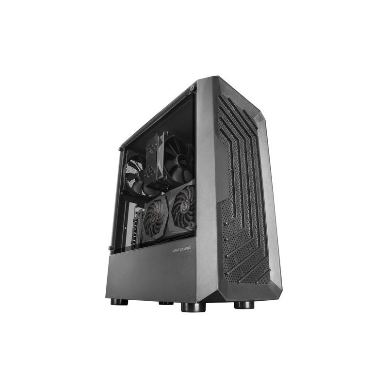 Caja atx mars gaming mc-2000 black frontal mesh ventana lateral camara dual sin fue