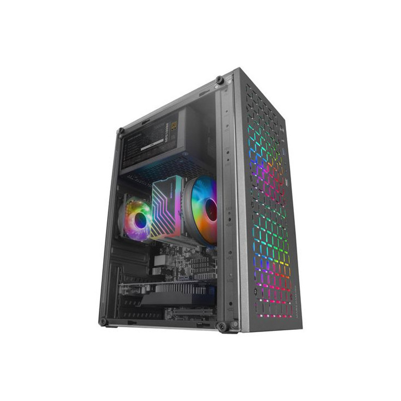 Caja microatx gaming mars gaming mc-core black frontal metal-mesh con 2 ventiladores frgb 120mm vent