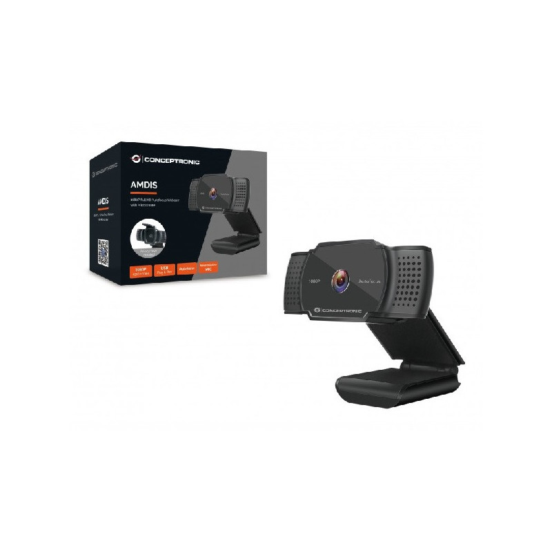 Webcam hd conceptronic amdis 2k interpolado usb 3.6mm autofocus 30 fps angulo vision 72? microfono i