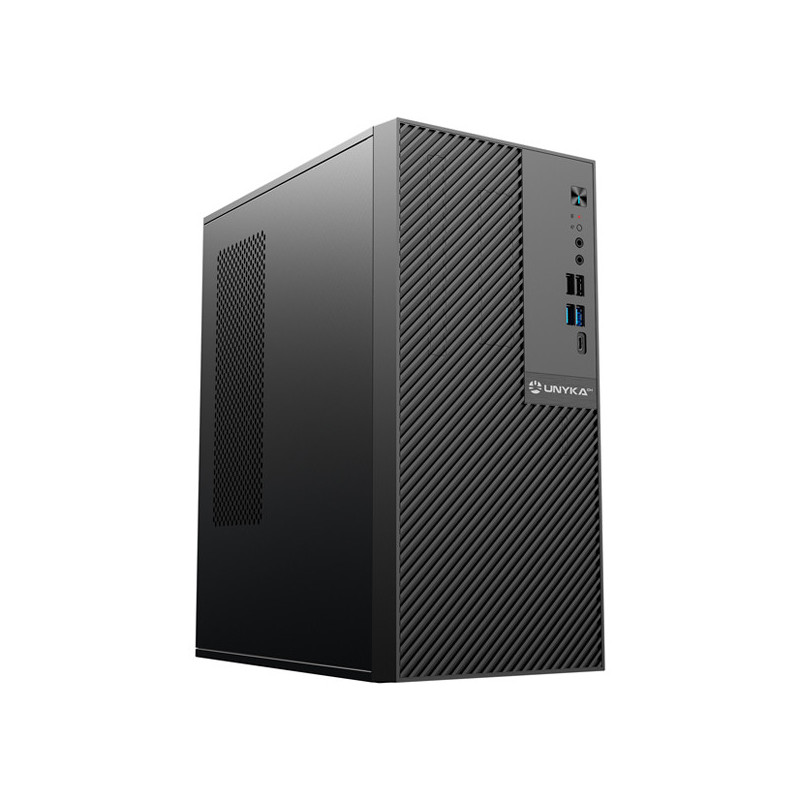 Caja numen 500 pro micro atx unykach 17 litros type c color negro sin fuente de alimentacion