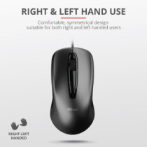 Mouse trust carve usb 3 botones y rueda desplazamiento 1200dpi color negro 23733