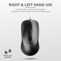 Mouse trust carve usb 3 botones y rueda desplazamiento 1200dpi color negro 23733