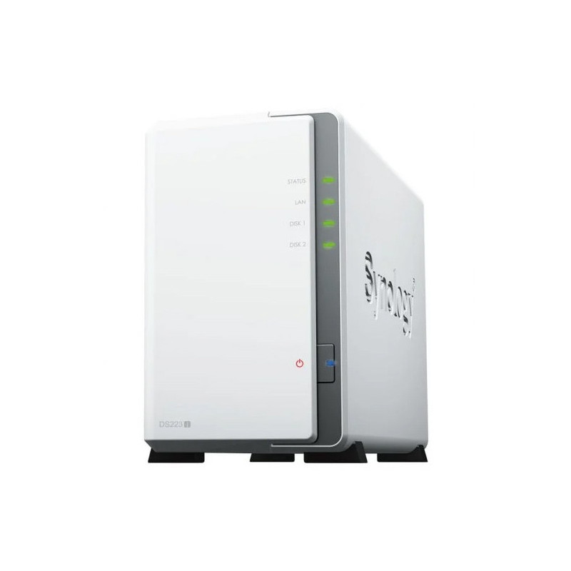 Servidor nas synology disk station ds223j 1gb 2xusb3.2 1xrj45 2 bahias realtek rtd1619b jbod, raid 0