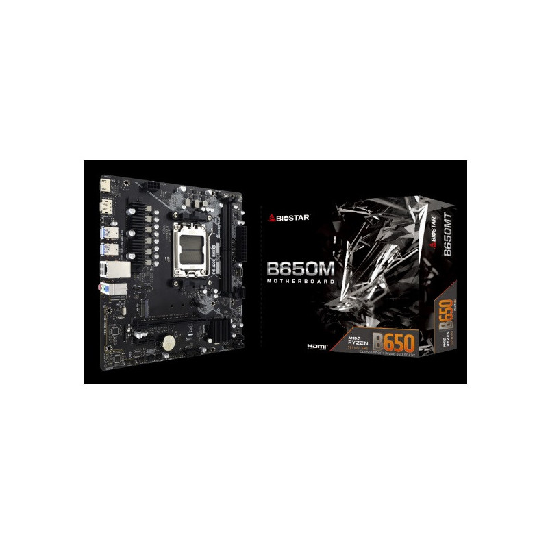 Pb biostar b650mt m-atx skt am5 displayport hdmi 2xddr5 5200mhz glan usb3.2 usb type-c m.2x4