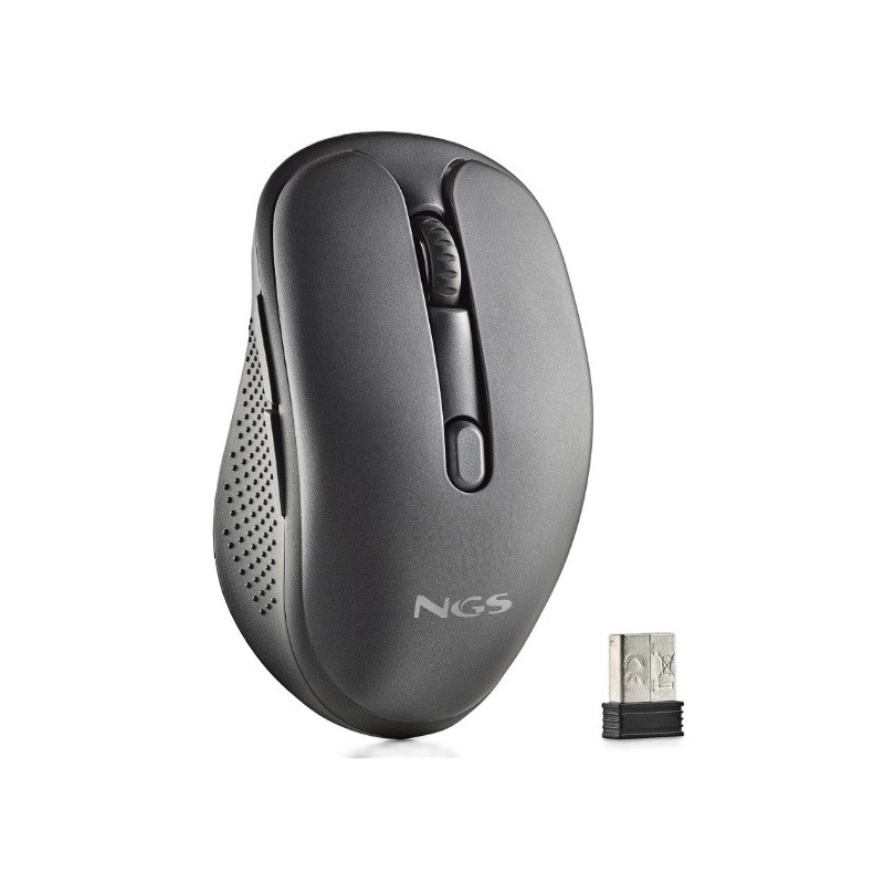 Mouse ngs wireless evo rust black recargable con teclas silenciosas negro