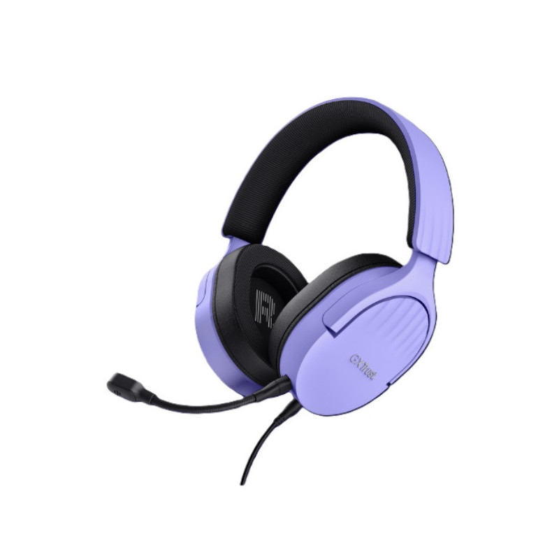 Headset trust gaming gxt 489 morado fayzo 25301 microfono desmontable plegable cable trenzado 1,2m j
