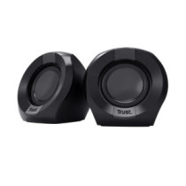 Altavoces 2.0 trust polo 25164 4w rms max 8w control de volumen jack 3.5 alimentados por usb color n
