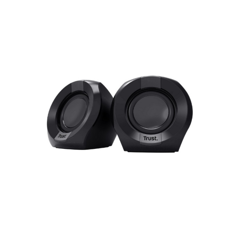 Altavoces 2.0 trust polo 25164 4w rms max 8w control de volumen jack 3.5 alimentados por usb color n
