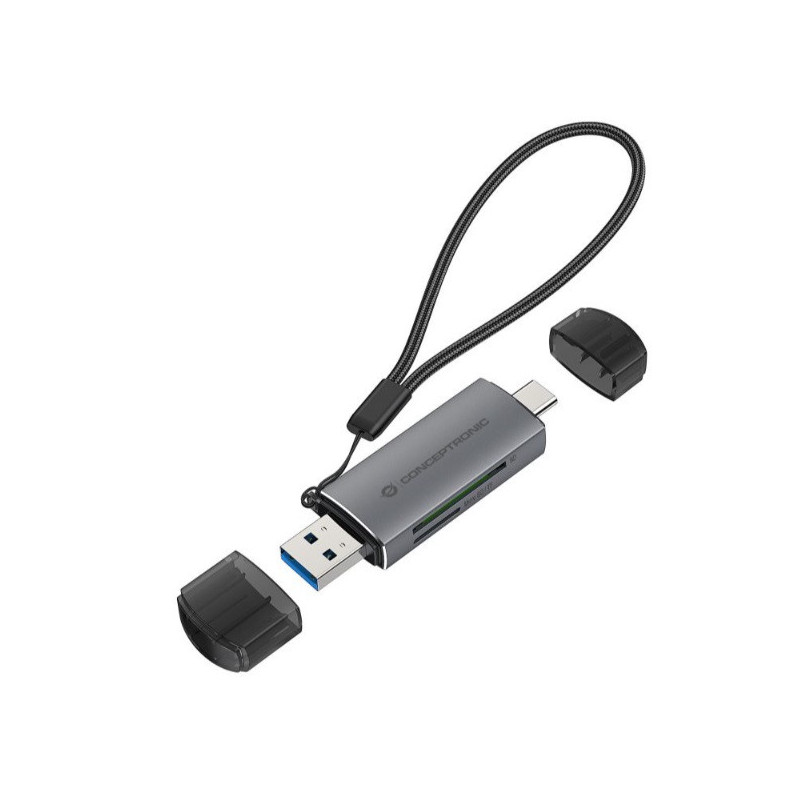 Card reader externo concentronic bian05g usb-c y usb-a compatible sd, sdhc, sdxc, micro sd