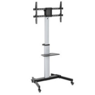 Soporte de suelo con ruedas equip para pantallas de 37-86\ color plata con estante max. vesa 600x400"