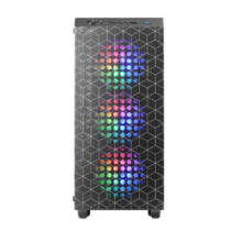 Caja atx mars gaming mcmag negra frontal doble rejilla magnetica lateral cristal te