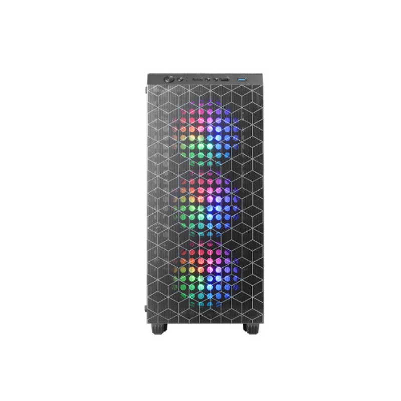 Caja atx mars gaming mcmag negra frontal doble rejilla magnetica lateral cristal te