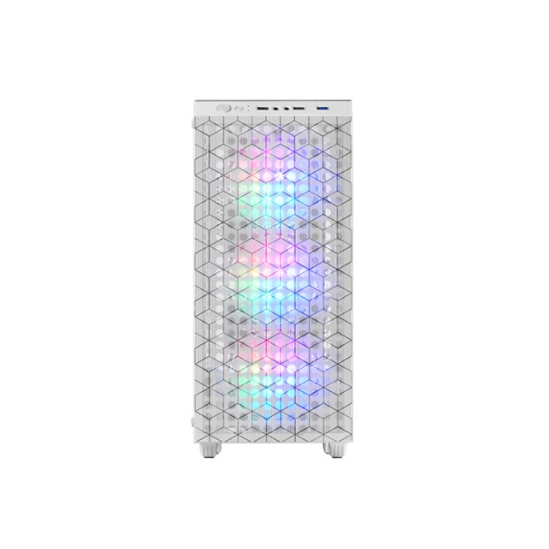 Caja atx mars gaming mcmagw blancafrontal doble rejilla magnetica lateral cristal t