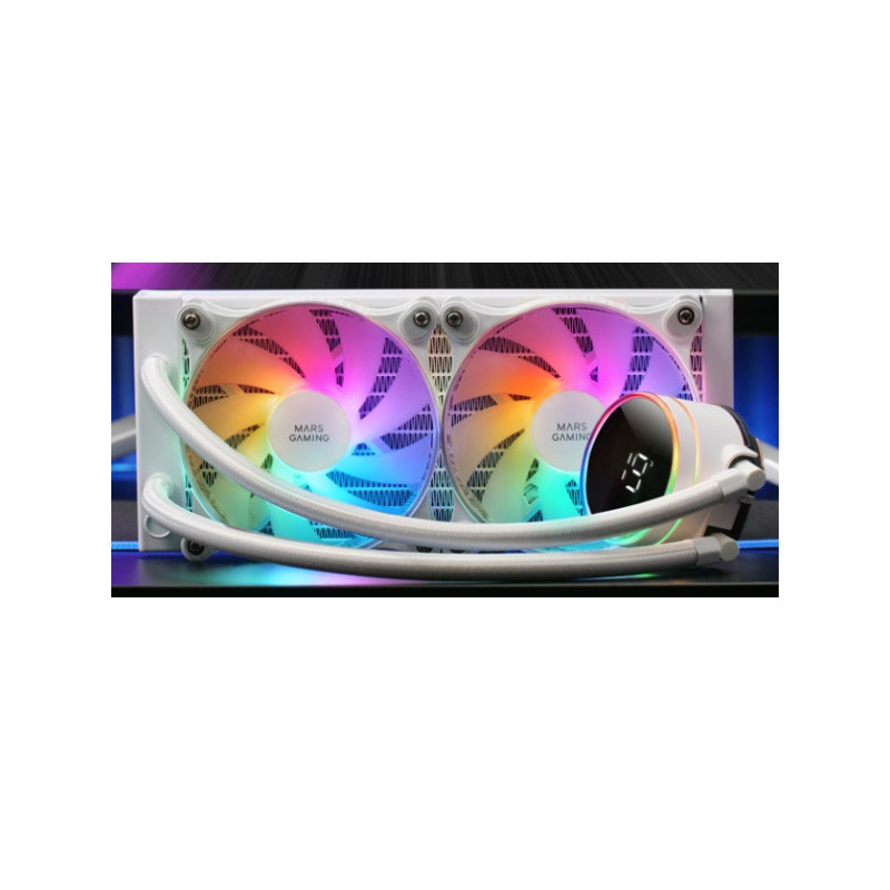 Sistema de refrigeracion liquida mars gaming mllcd240w blanco 2x (12x12) iluminacion frgb tpd 500w p