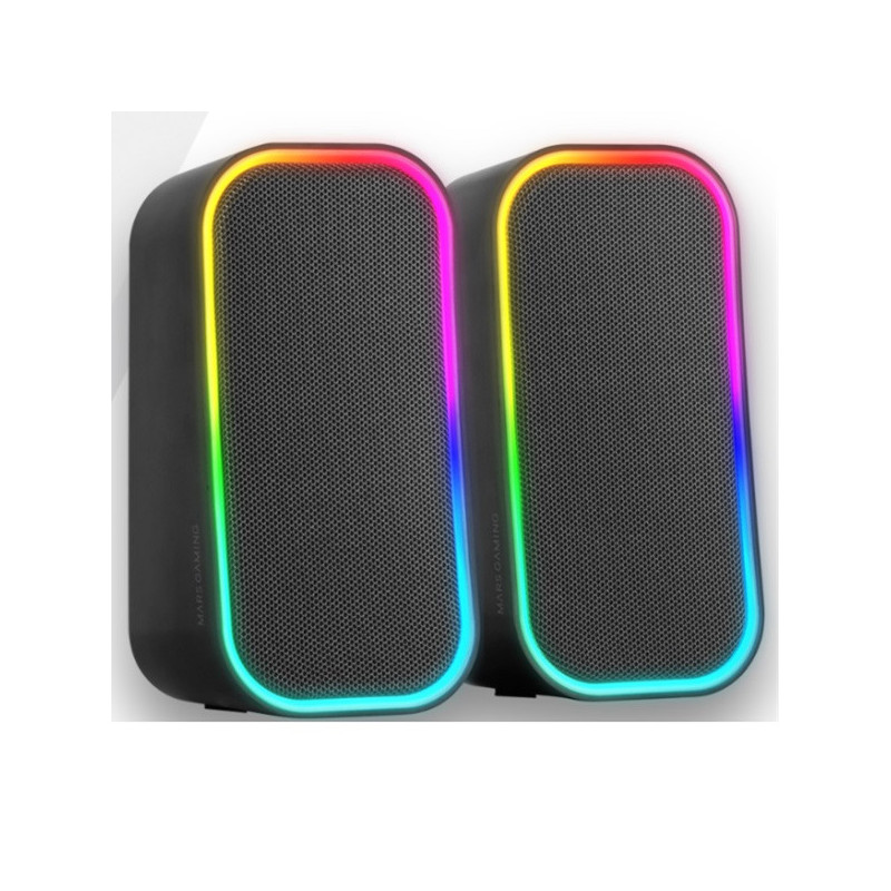 Altavoces 2.0 bluetooth mars gaming msom negro 20w dsp iluminacion rgb aux -in control volumen