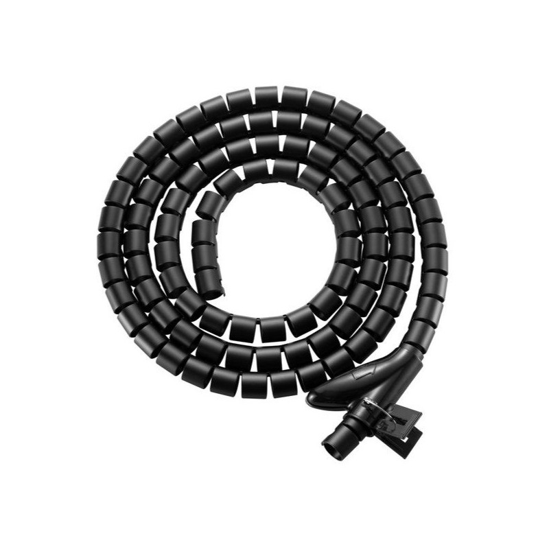 Organizador de cables en espiral equip 650867 con clip 1 metro color negro