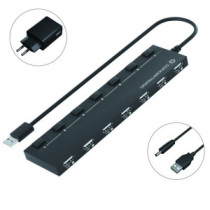 Hub usb 2.0 conceptronic hubbies08 a 7xusb-a 2.0 con interruptores y alimentador