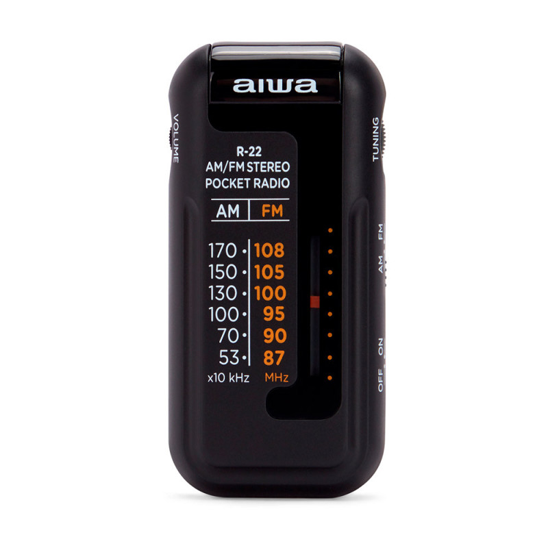 Radio analogica mini aiwa r-22bk am/fm hyperbass color negro