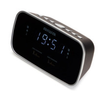 Radio despertador aiwa cru-19 black 2 puertos usb de carga 5v 2.4a