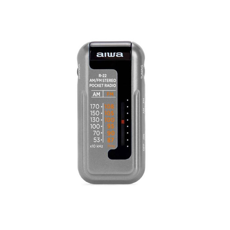 Radio analogica mini aiwa r-22sl am/fm hyperbass color silver