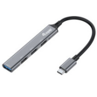 Hub usb-c equip life a 1xusb-a 3.0 3xusb-a 2.0 carcasa aluminio